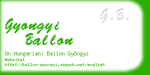 gyongyi ballon business card