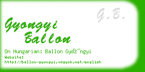 gyongyi ballon business card